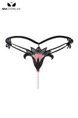 SMS851 - Quần lót lọt khe hình bông hoa nhị hồng với hoa lưới