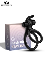 SMT2449 - Vòng đeo dương vật tai thỏ có rung silicon đường kính 3cm