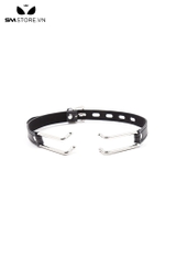 SMT234 - Dụng cụ mở miệng hook gag da PU và kim loại dài 37cm