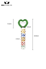 SMT831 - Dương vật giả pha lê hình trái tim màu xanh dài 195mm