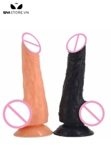 SMT2895 - Dương vật giả silicon dài 19cm có bìu và dính tường