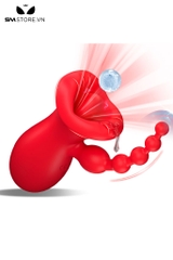 SMT1632 - Máy rung 2 đầu có lưỡi và que hậu môn dài 15.2cm