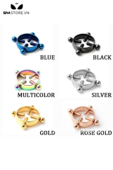 SMT2618 - Một cặp kẹp núm vú inox tròn 4 đinh tháo rời dài 21mm