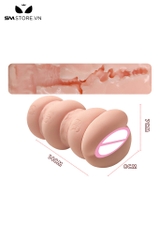 SMT2905 - Âm đạo giả cầm tay silicon dài 14cm có bi nổi trong
