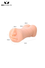 SMT1952 - Hậu môn giả 2 đầu có miệng và mông bằng silicon dài 13cm