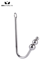 SMT449 - Anal hook  gắn 3 bi chất liệu kim loại dài 368mm màu trắng