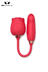 SMT476 - Máy rung hít 2 đầu có 10 chế độ hình bông hoa hồng dài 306mm