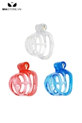 SMT2681 - Khóa dương vật bằng nhựa thoáng khí kèm 4 vòng đeo