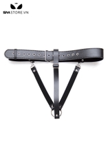 SMT2339 - Đai trinh tiết có móc sắt giả da PU eo 55-96cm