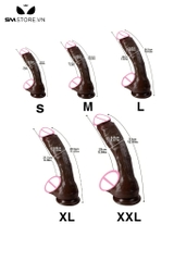 SMT1609 - Dương vật giả silicon khổng lồ có nhiều gân nổi và 5 size