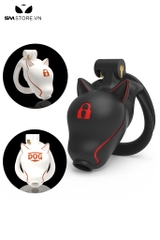 SMT2646 - Khóa dương vật bằng nhựa đầu chó kèm 4 vòng