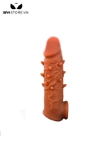 SMT740 - Bao cao su đôn dên đầu trơn có gân gai giữa dài 15.8cm