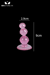 SMT998 - Butt plug hậu môn silicon dạng bi tròn 3 tầng dài 9cm