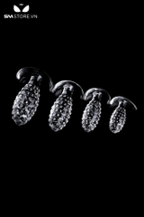 SMT1334 - Phích cắm hậu môn có gai bằng silicon mềm dẻo có 4 size