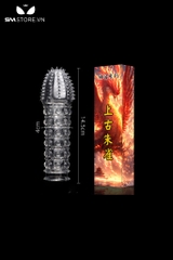 SMT1002 - Bao cao su đôn dên có bi và gai trong suốt dài 14cm