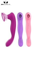 SMT2733 - Máy rung liếm hút 2 đầu có 10 chế độ dài 19cm sạc điện