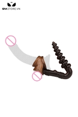 SMT2312 - Vòng đeo dương vật trong suốt silicon mix phích cắm hậu môn