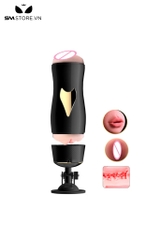 SMT1667 - Cốc thủ dâm 2 đầu miệng và âm đạo có đế dính tường