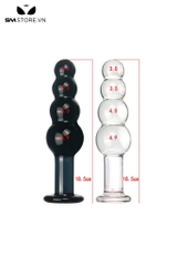 SMT1299 - Butt plug hậu môn có 4 tầng bằng thủy tinh dài 18.5cm