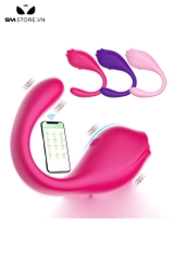 SMT2329 - Trứng rung hình con cá heo hồng 2 đầu điều khiển xa dài 16cm