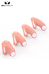 SMT2644 - Khóa dương vật có 4 size màu da mix kèm 4 vòng