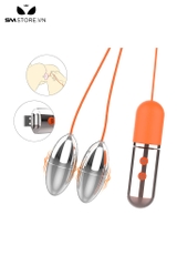 SMT1550 - Trứng rung silicon 2 đầu có 9 tần số sạc điện chống nước