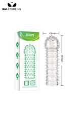SMT804 - Bao cao su đôn dên trong suốt có gai dài 138x45mm