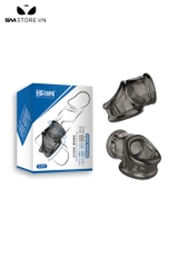 SMT799 - Vòng đeo dương vật silicon có rung màu đen dài 70mm