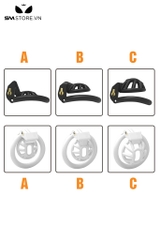 SMT2688 - Khóa dương vật nhựa nắp nồi có lỗ thoáng khí có 3 kích cỡ