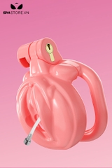 SMT2650 - Khóa dương vật hình âm đạo bằng nhựa kèm 4 vòng