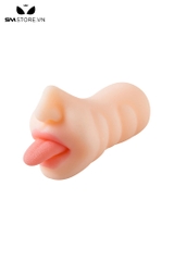 SMT2162 - Âm đạo giả cầm tay có miệng lưỡi liếm chất liệu silicon