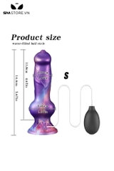 SMT2382 - Dương vật giả silicon mềm bắn tinh màu tím có 2 kích cỡ