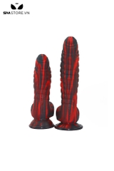 SMT1346 - Dương vật giả silicon màu đỏ đen siêu mềm uốn cong