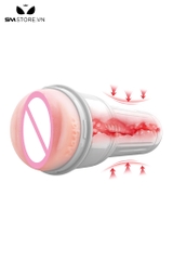 SMT2435 - Cốc thủ dâm 2 đầu silicon có độ giãn cao và nhiều bi nổi