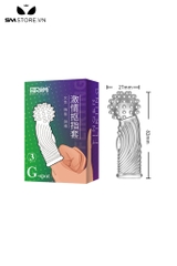 SMT721 - Bao cao su ngón tay trong suốt phần đầu có gai dài 82mm