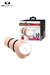SMT2562 - Âm đạo giả cầm tay silicon mềm dài 154mm có 3 vòng đeo