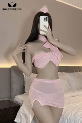 SMS658 - Bộ ngủ nữ tiếp viên cosplay ôm body xẻ tà gợi cảm sexy