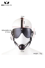 SMT1515 - Ball gag mix mặt nạ tình yêu chất liệu da PU có nấc chỉnh