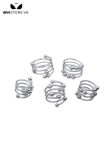 SMT622 - Vòng đeo dương vật inox có bi hình lo xo với 4 size