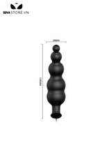 SMT117 - Máy rung hậu môn silicon với thiết kế 5 tầng màu đen dài 11cm