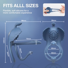 SMT1468 - Vòng rung dương vật silicon đường kính 30mm màu xanh