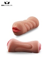 SMT2247 - Âm đạo mix miệng giả 2 đầu silicon mềm dài 17cm