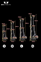 SMT1335 - Dương vật giả trong suốt silicon uốn dẻo có 3 kích cỡ