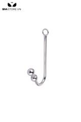 SMT448 - Anal hook gắn 2 bi chất liệu kim loại dài 358mm màu trắng