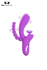 SMT1264 - Dương vật giả silicon rung hút có lưỡi liếm dài 230mm