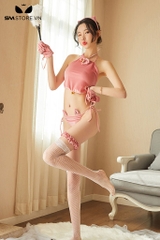 SMS332 - set cosplay mèo sexy gồm áo yếm và quần lót gợi cảm