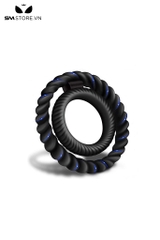 SMT572 - Vòng đeo dương vật silicon xoắn ốc màu đen đường kính 53mm