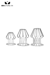 SMT910 - Butt plug kim loại lỗ rỗng với 3 kích cỡ khác nhau