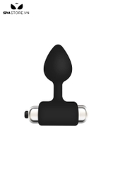 SMT1689 - Anal plug silicon hậu môn dài 8cm mix thanh rung mini