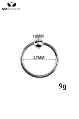 SMT563 - Vòng đeo dương vật inox có 1 bi với 6 size hỗ trợ quan hệ